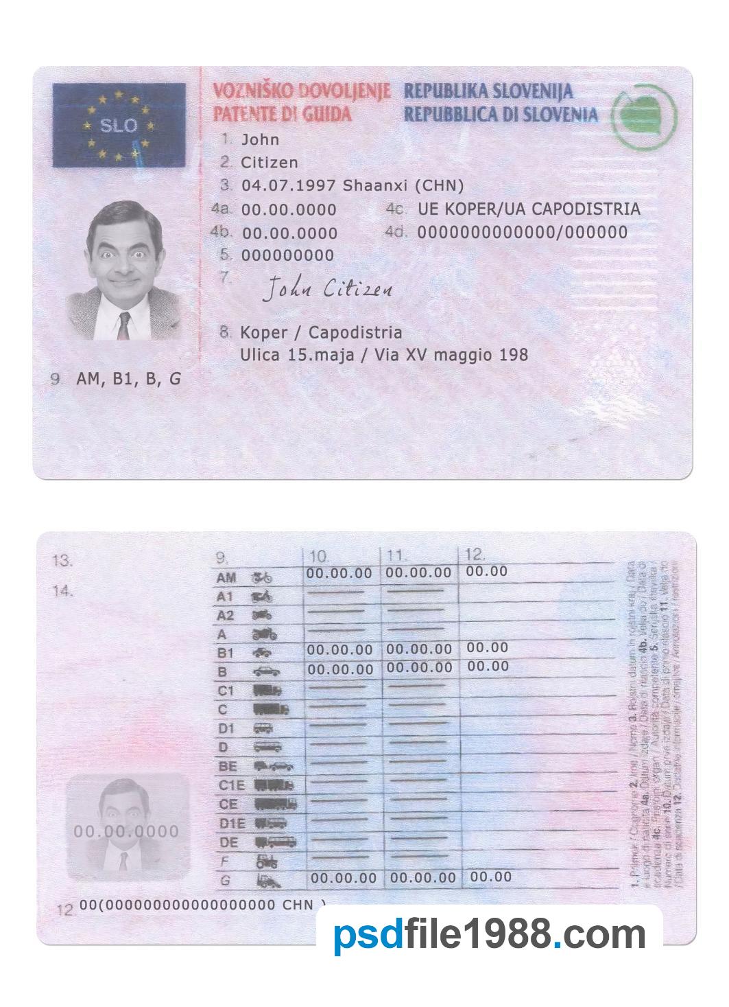 Slovenia Driving License